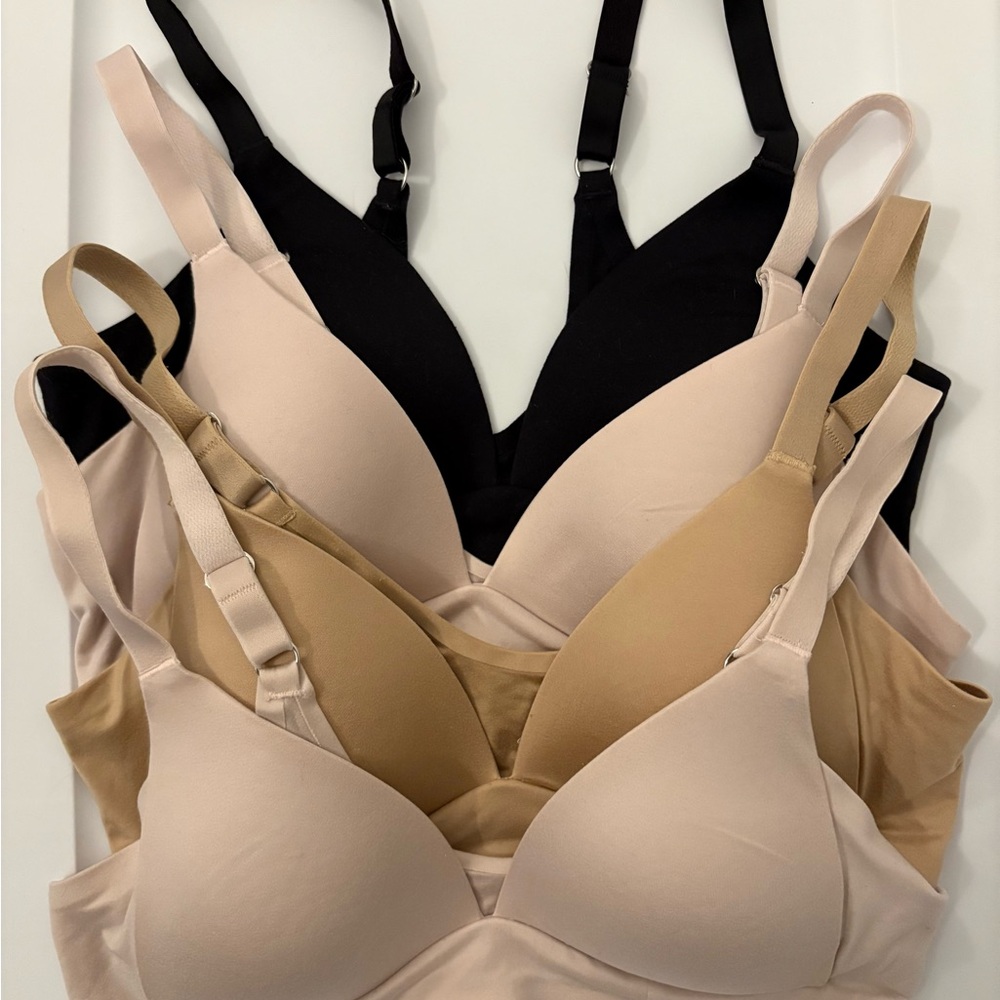 Aerie Sunnie Wireless Lightly Lined Bra Set - Black, Pink, Tan